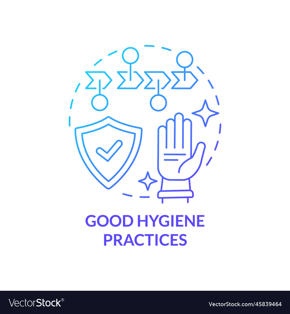 Good hygiene practices blue gradient concept icon Vector Image