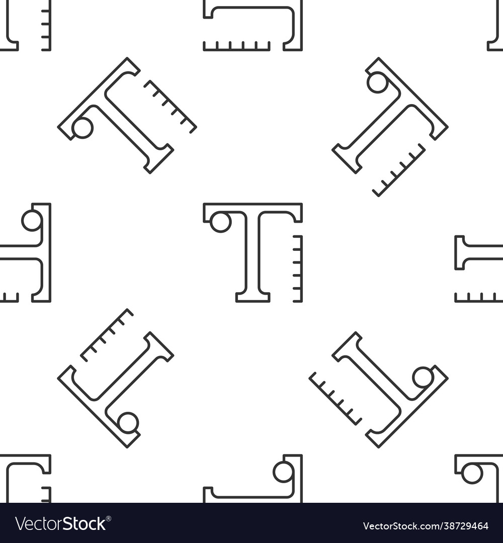 Grey line text icon isolated seamless pattern vector image Grey line text icon isolated seamless pattern