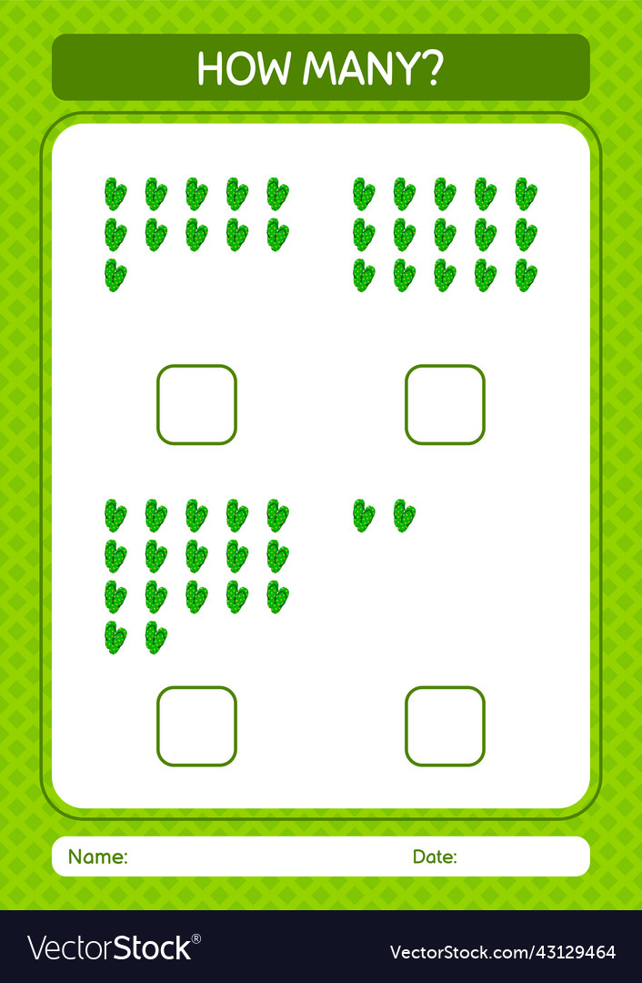 How many counting game with flip flop worksheet vector image How many counting game with flip flop worksheet