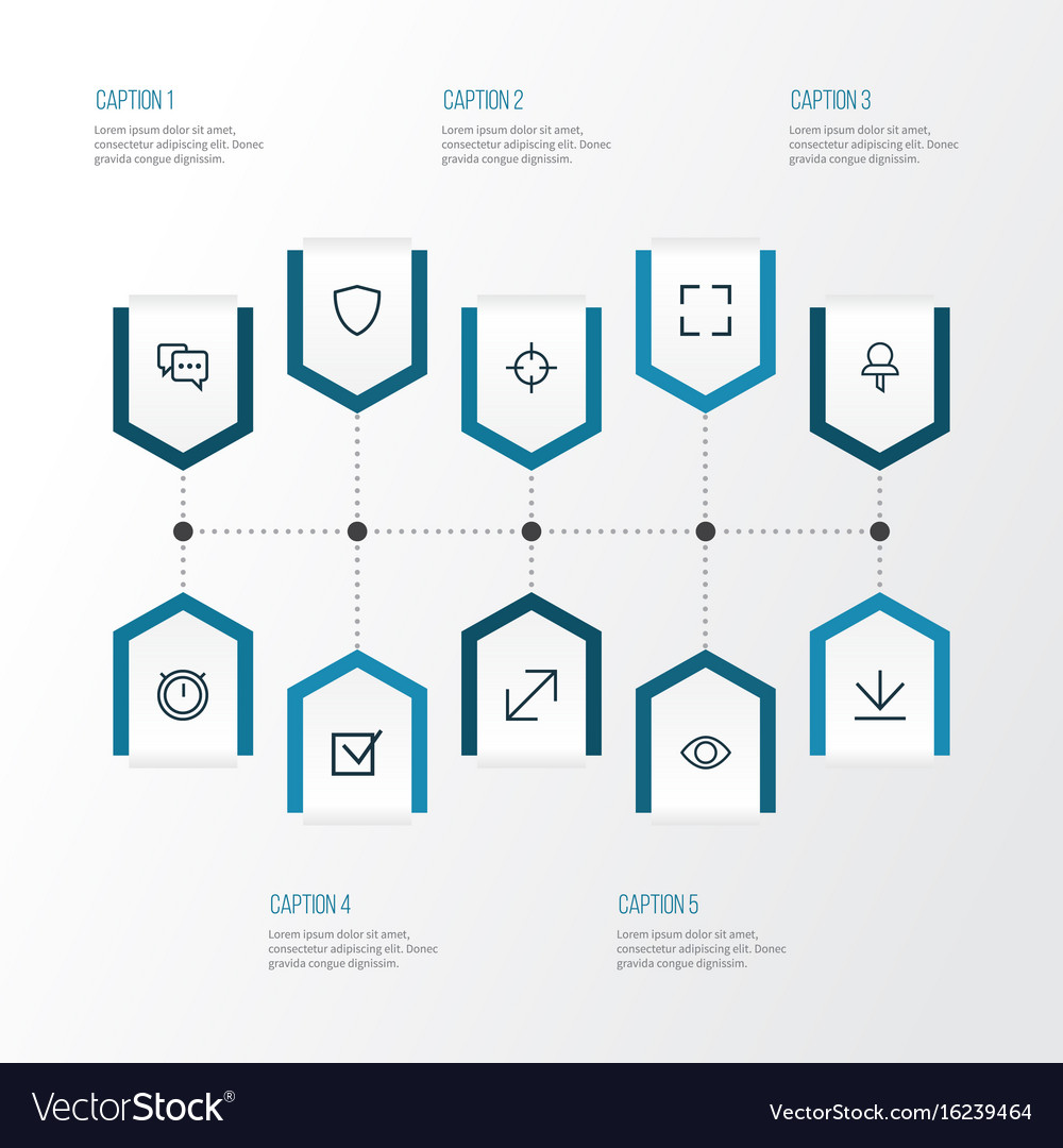 Interface outline icons set collection of full