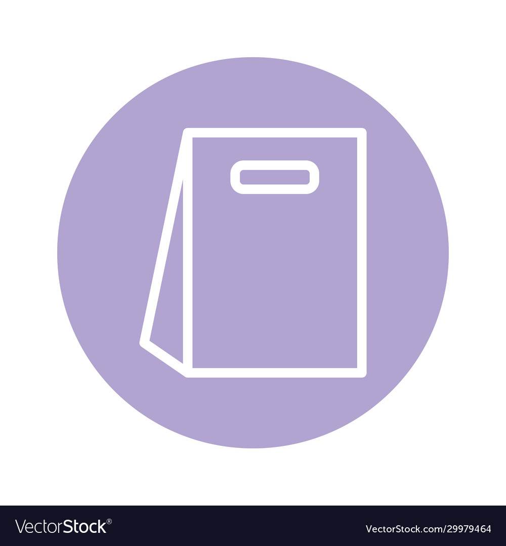 Isolated shopping bag line and block style icon