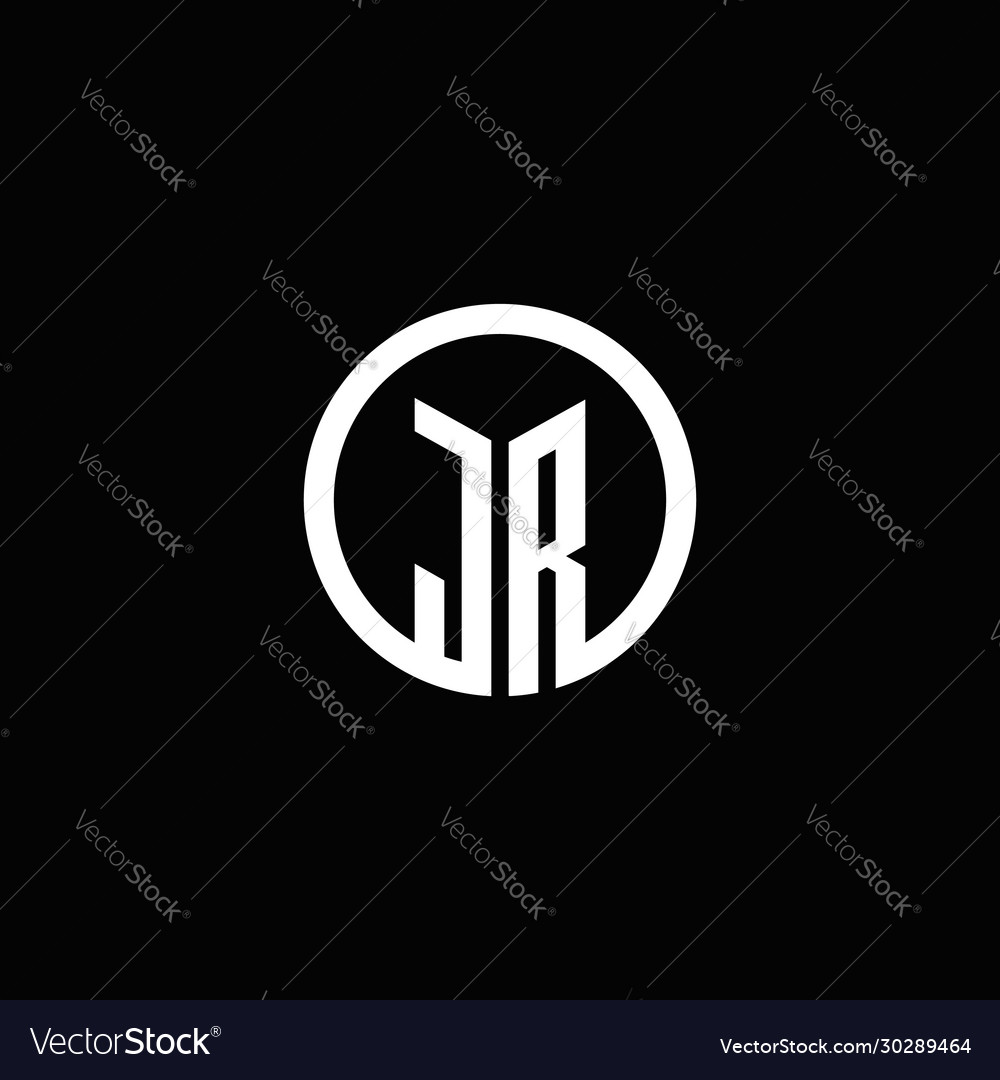 Jr monogram logo isolated with a rotating circle