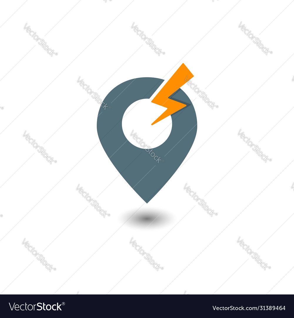 Map pointer with lightning design template