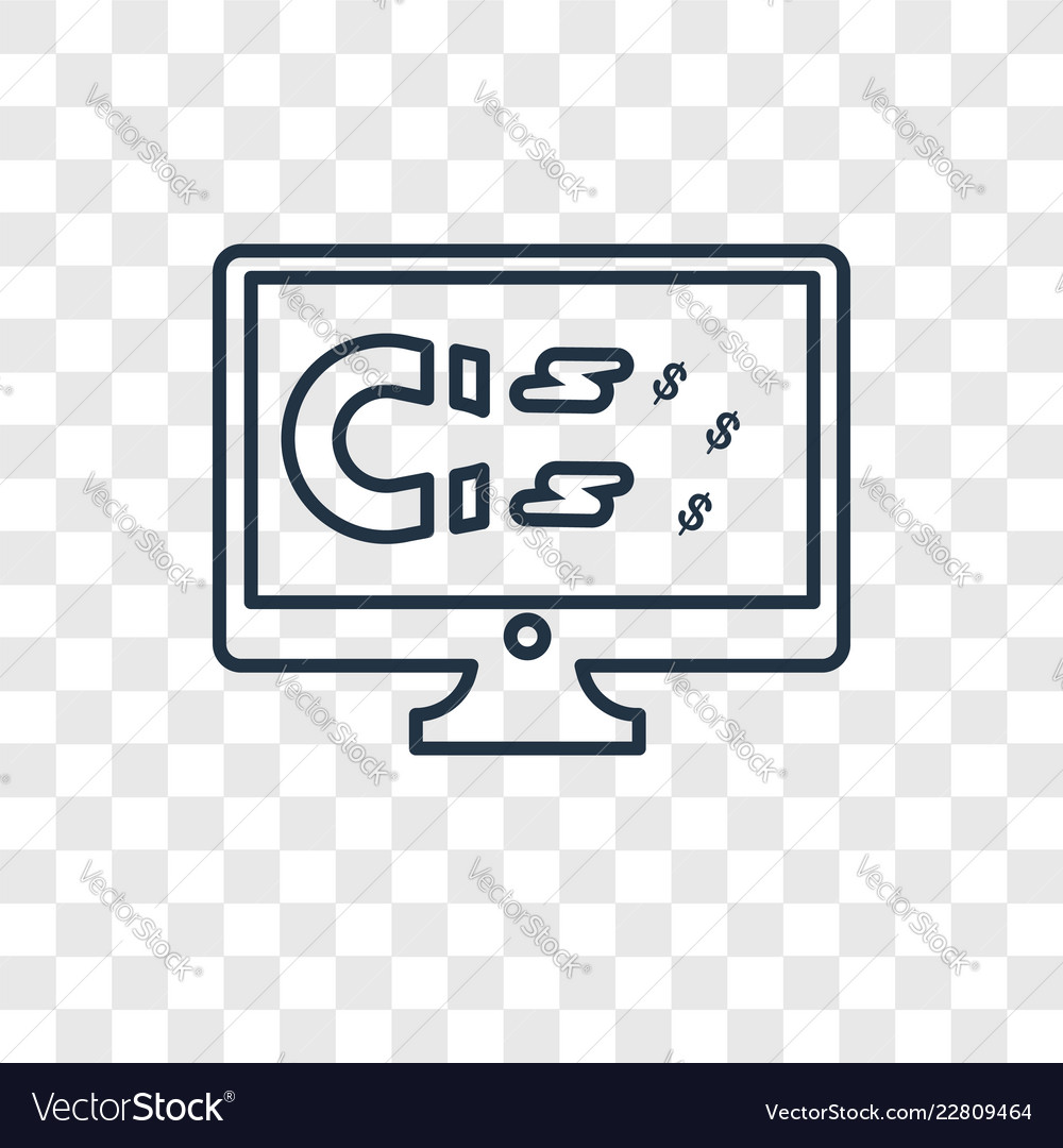Monitor concept linear icon isolated vector image Monitor concept linear icon isolated