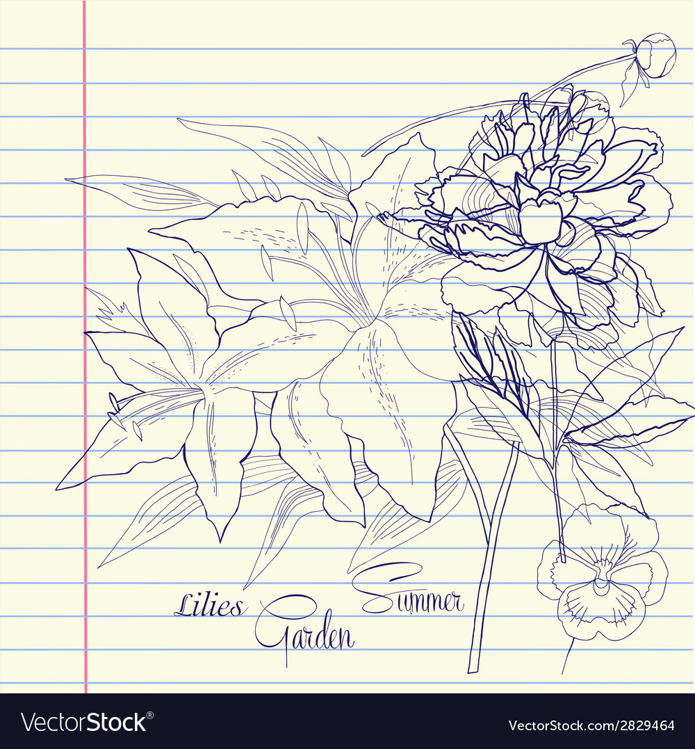 Notebook set with lilies