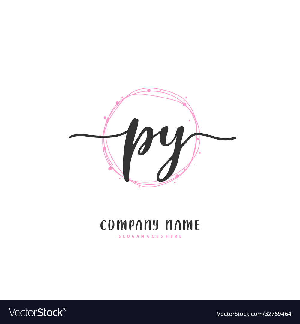 P y py initial handwriting and signature logo vector image P y py initial handwriting and signature logo
