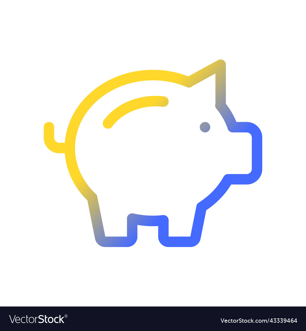 Piggy bank pixel perfect gradient linear ui icon vector image Piggy bank pixel perfect gradient linear ui icon