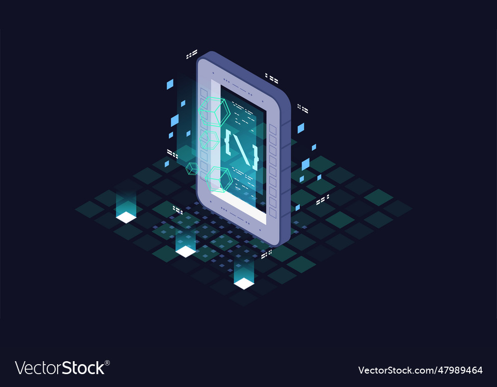 Programming and software development isometric Vector Image