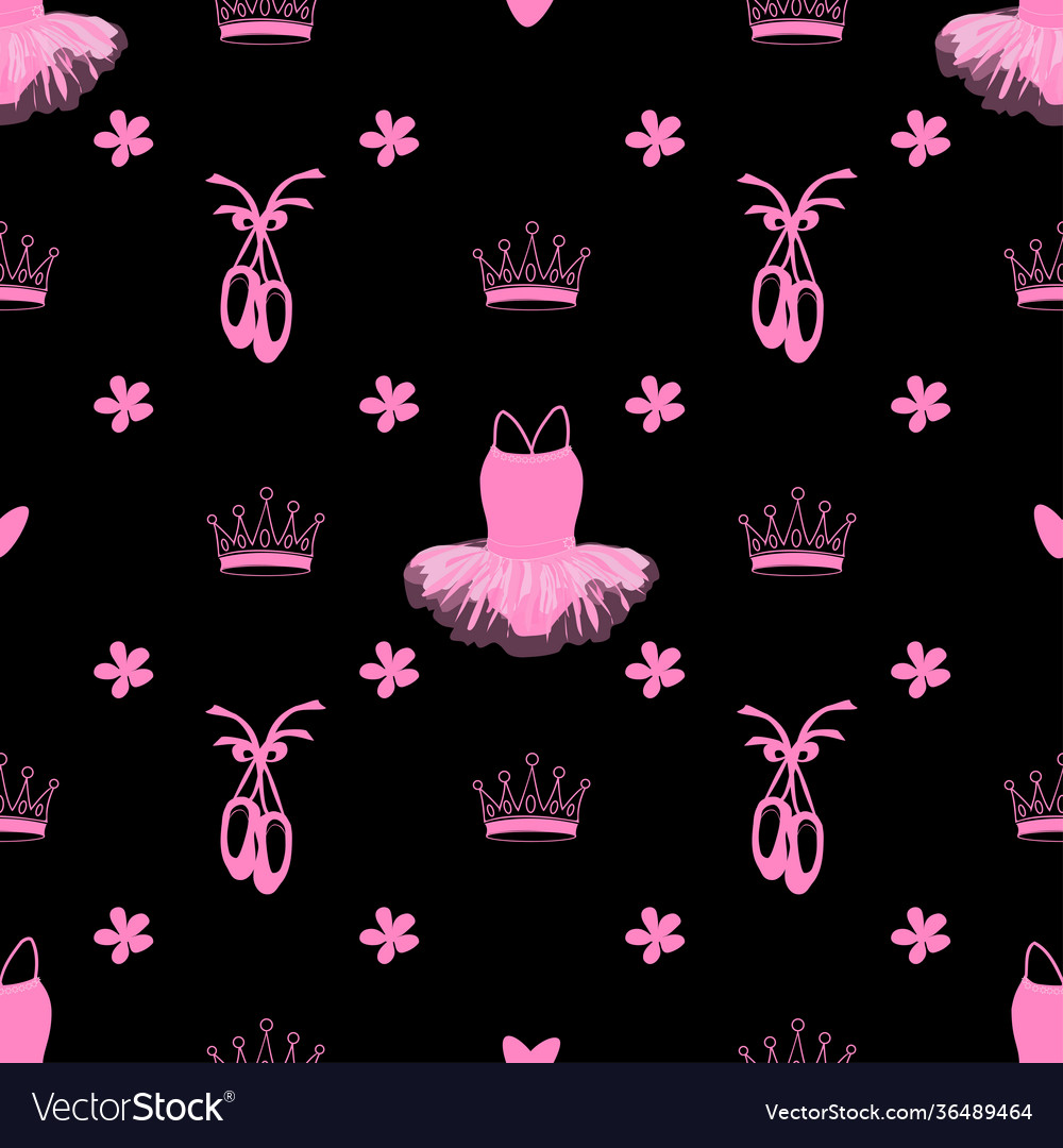 Seamless pattern featuring tutu pointe vector image Seamless pattern featuring tutu pointe