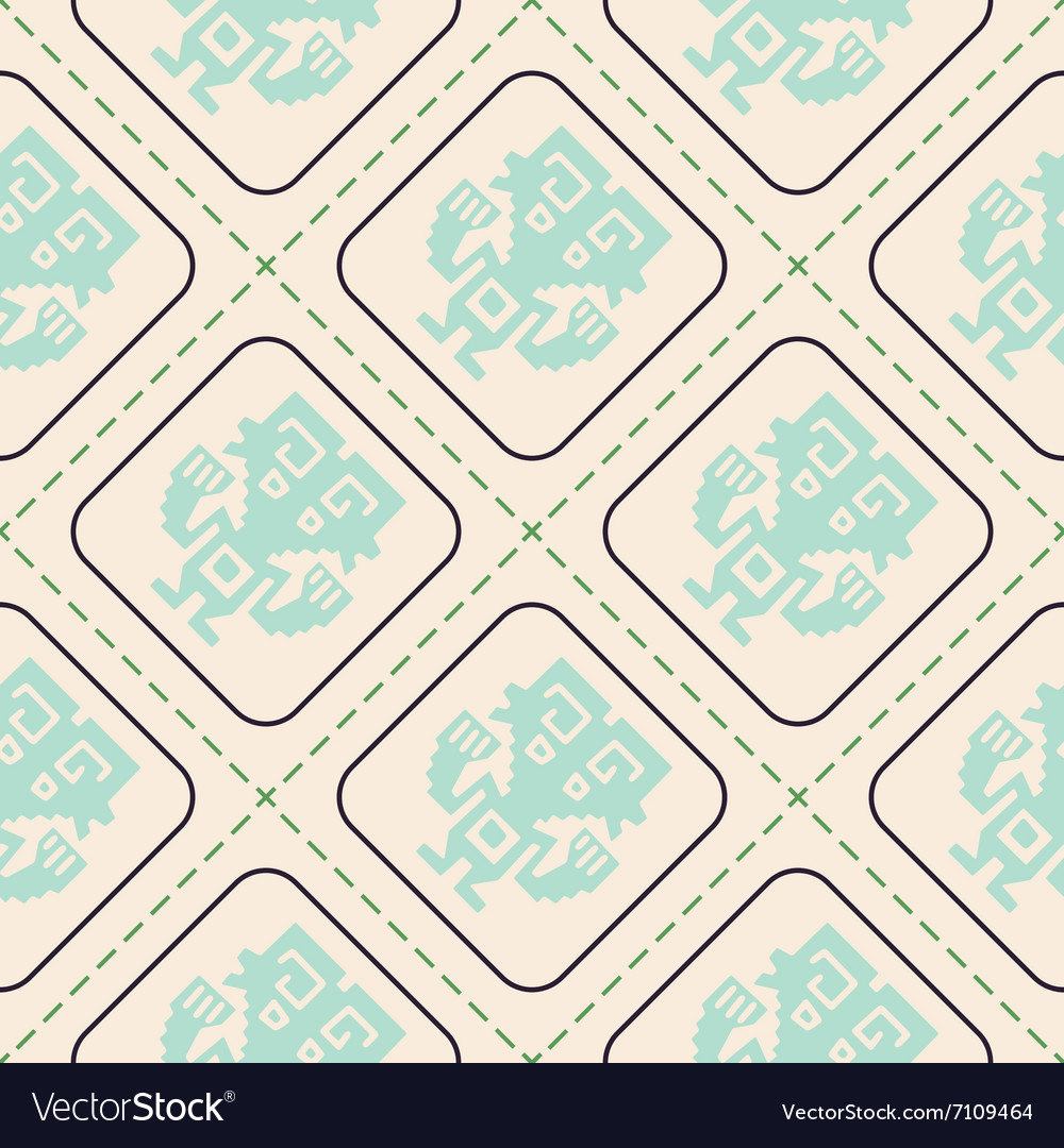 Seamless pattern with peruvian indians art