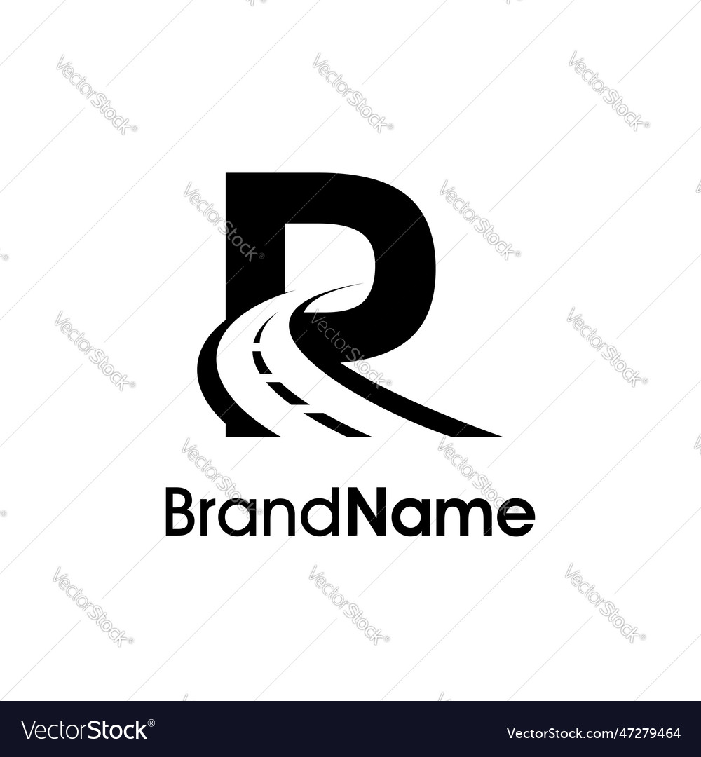 Simple initial r way logo vector image Simple initial r way logo