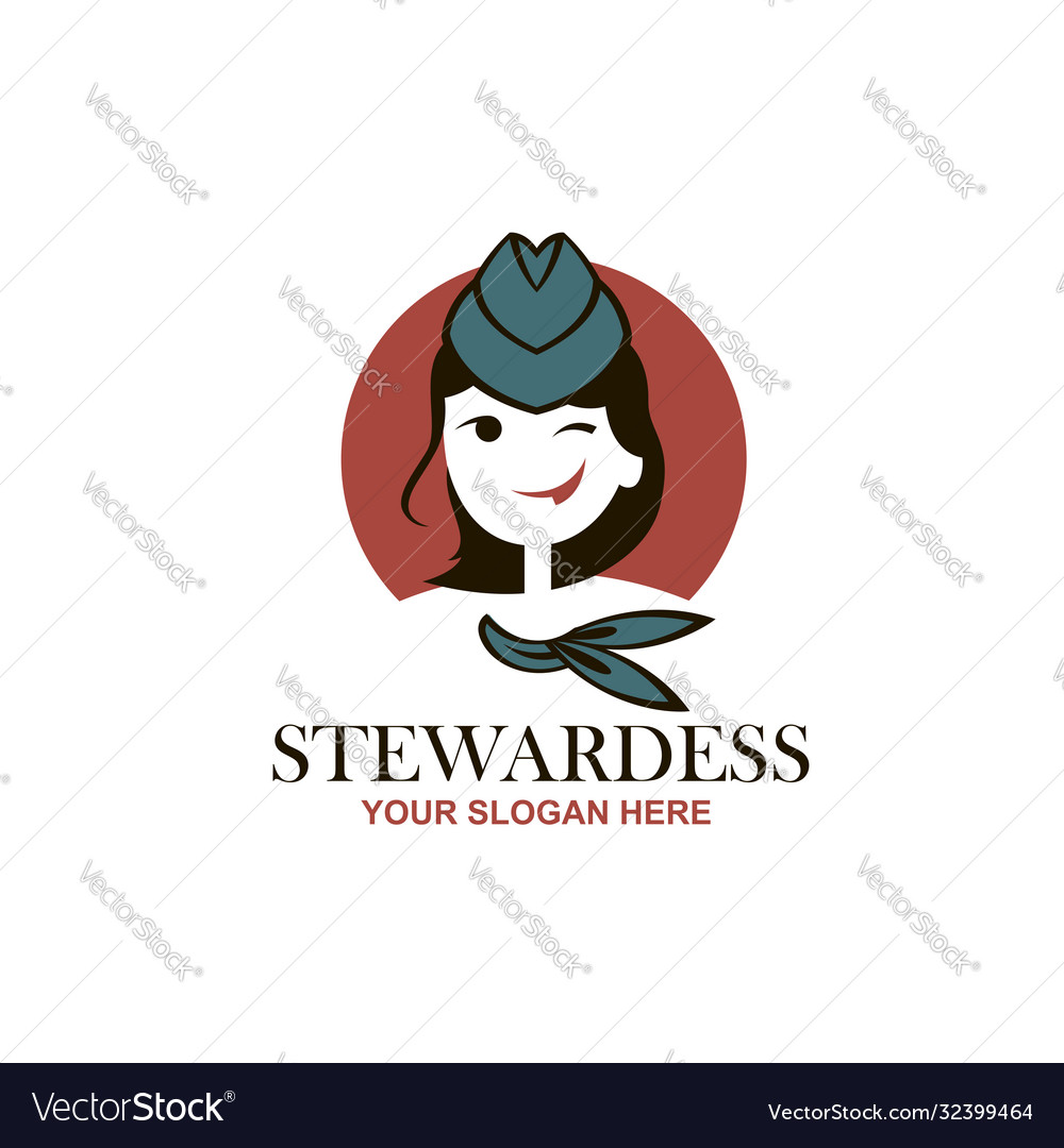 Stewardess with neckerchief vector image Stewardess with neckerchief