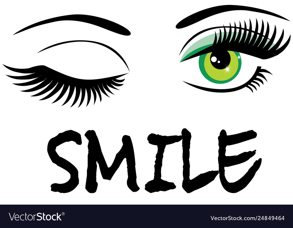 Winking Eyes Royalty Free Vector Image Vectorstock