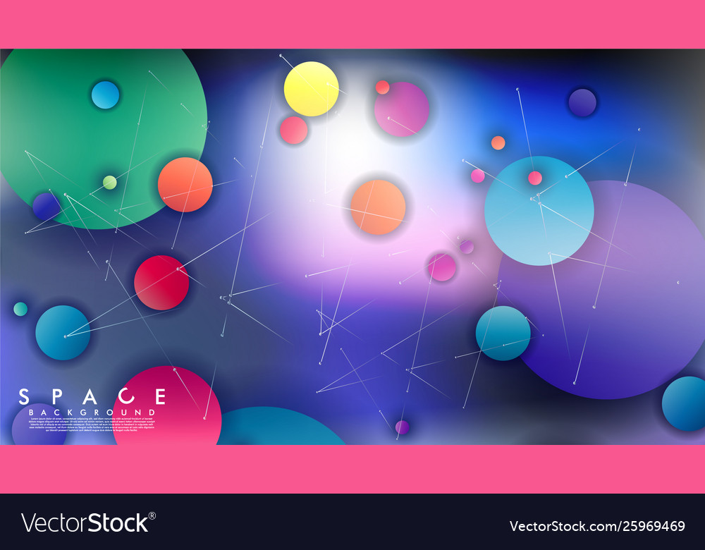 Background flat space with planets and stars