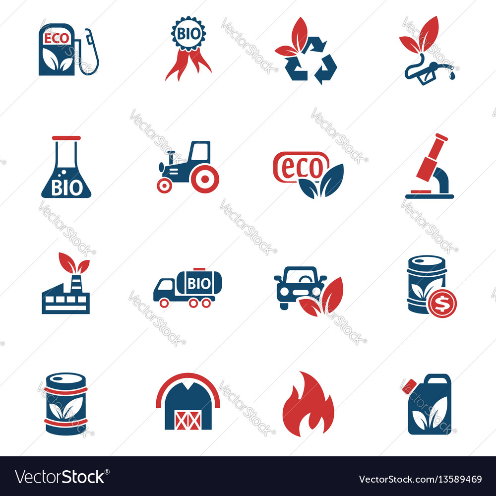 Bio fuel icon set