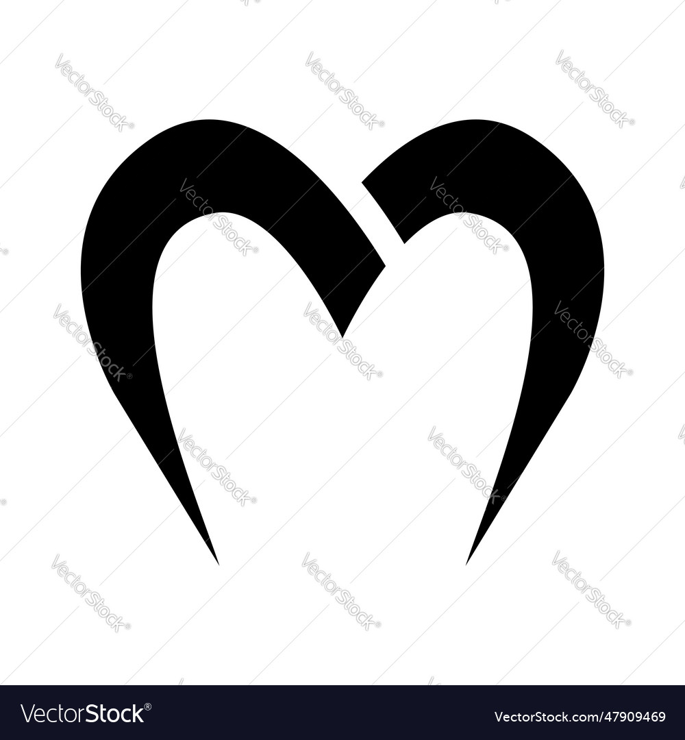 Black parachute shaped letter m icon Royalty Free Vector