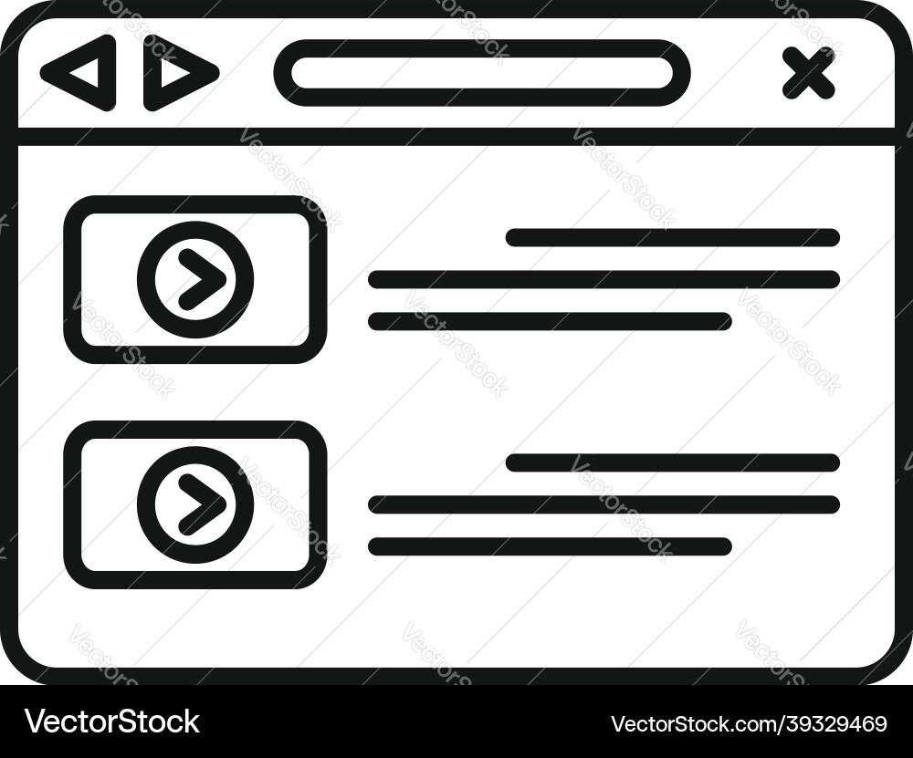 Browser interface icon outline computer Royalty Free Vector