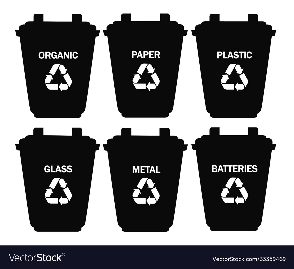 Collection garbage cans with sorted