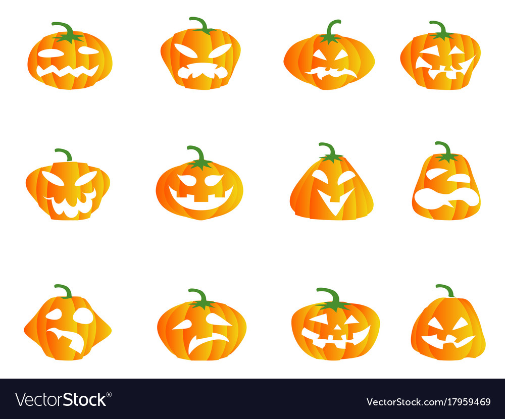 Color halloween pumpkin icons