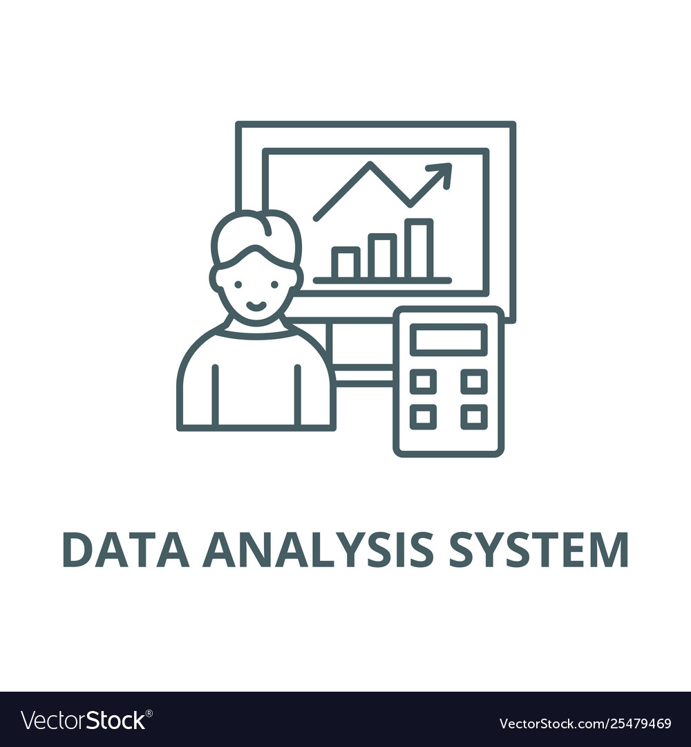 Data analysis system line icon linear vector image Data analysis system line icon linear