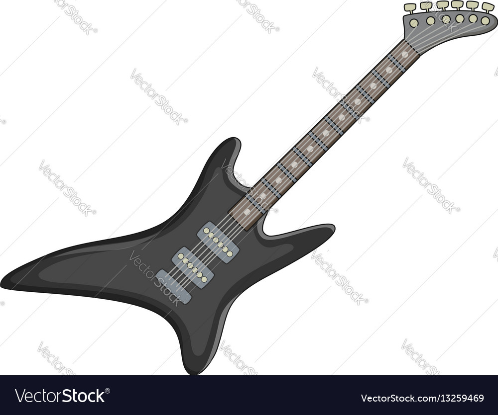 Electric guitar icon cartoon style Royalty Free Vector Image