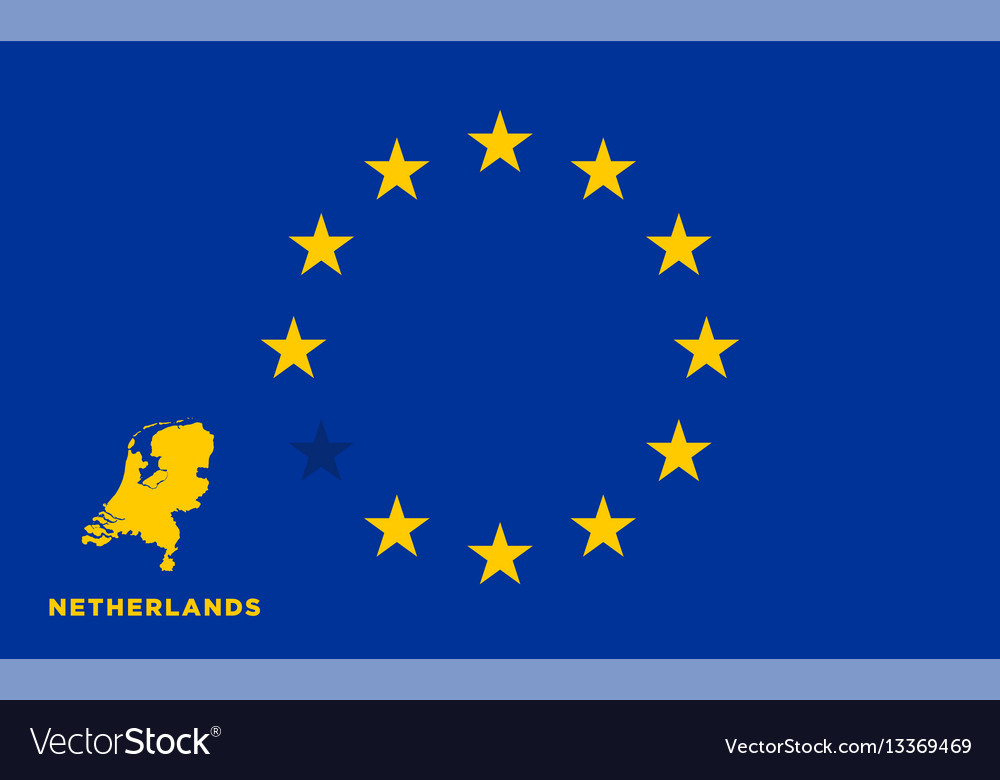 Eu flag with netherlands country european union