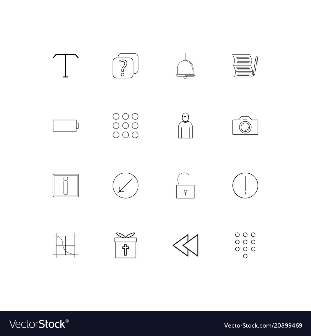 Interface linear thin icons set outlined simple