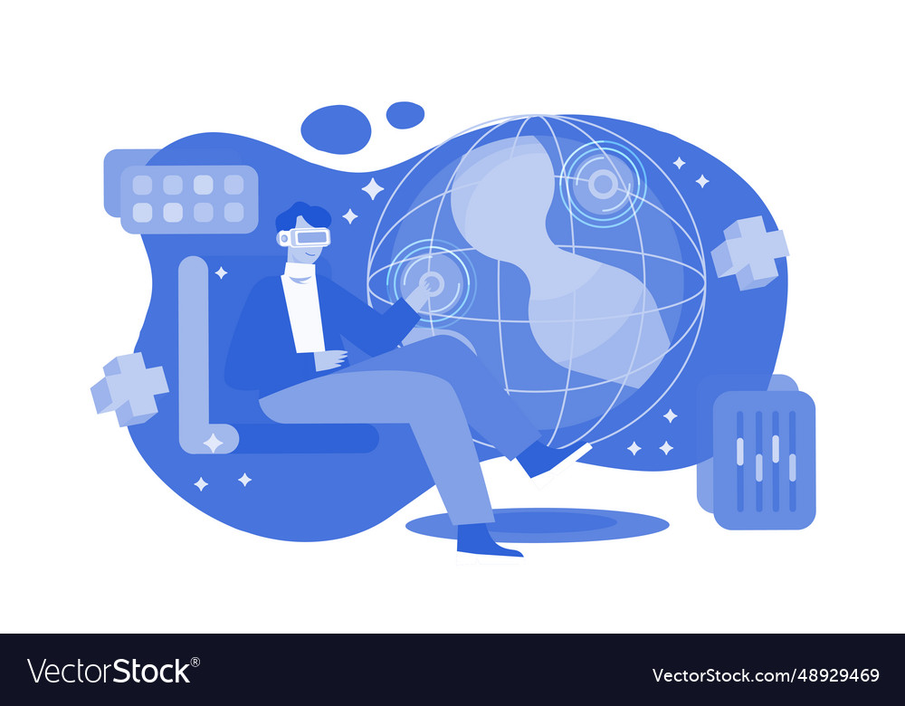 Man using metaverse concept a flat isolated