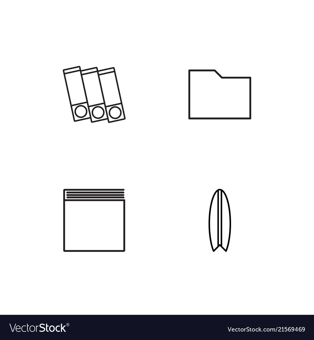 Office linear icons set simple outline