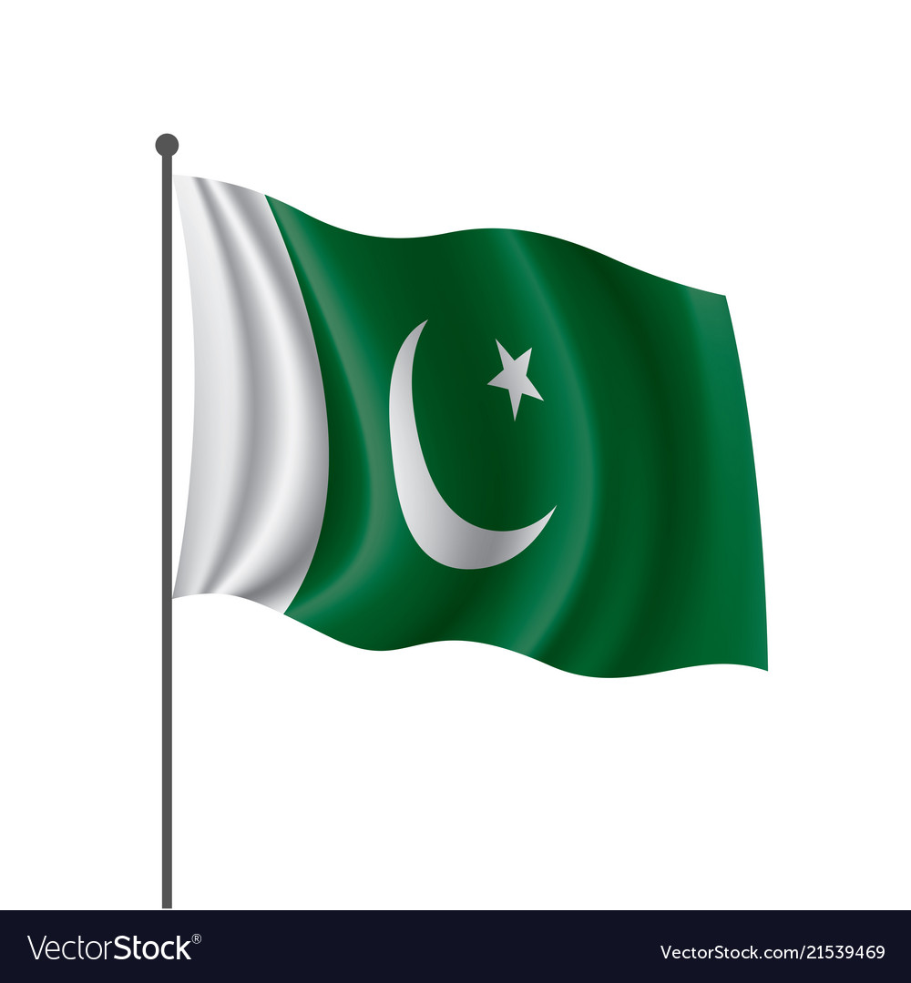 Pakistan flag on a white