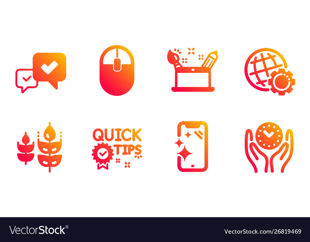 Quick tips smartphone clean and computer mouse vector image Quick tips smartphone clean and computer mouse
