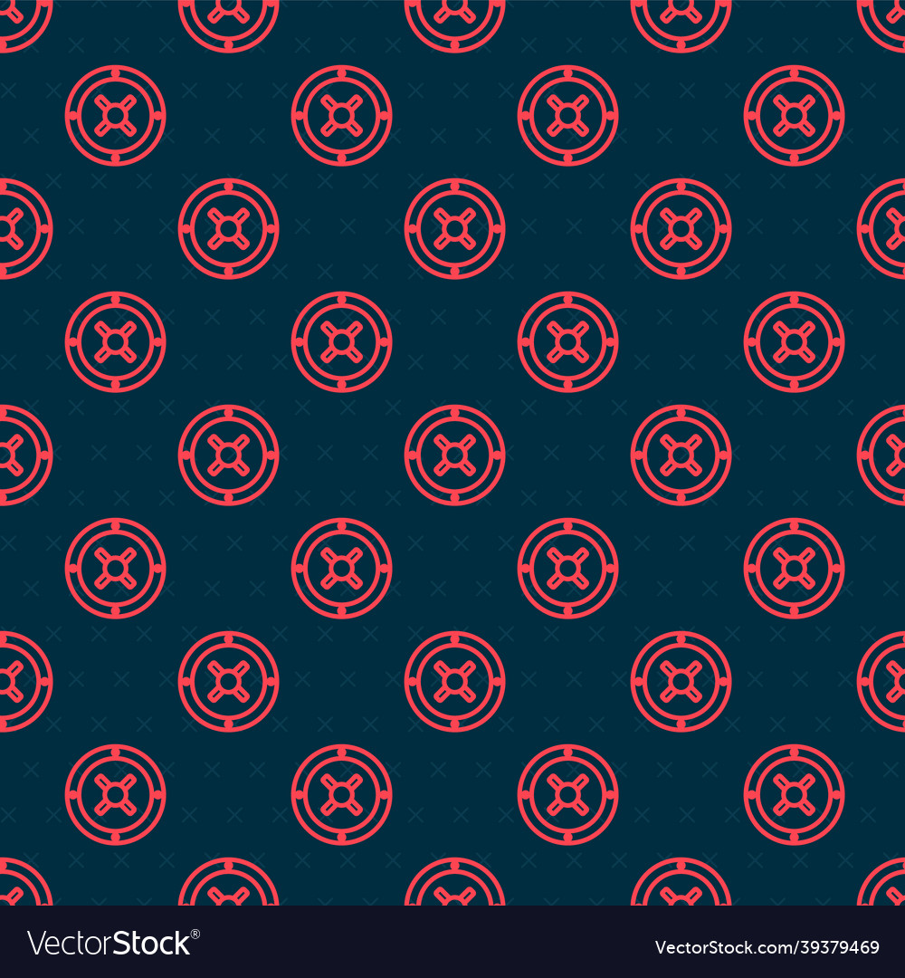 Red line safe icon isolated seamless pattern vector image Red line safe icon isolated seamless pattern