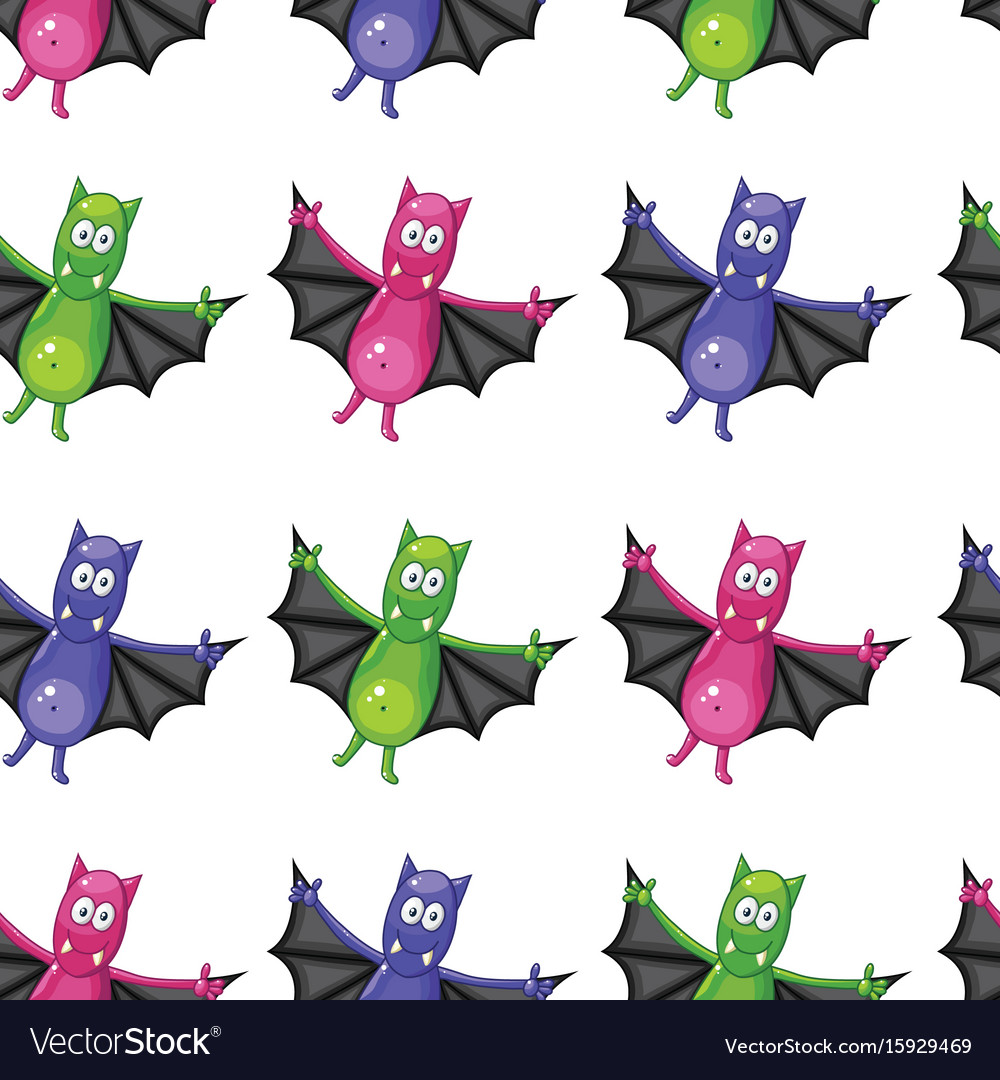 Seamless pattern with bats