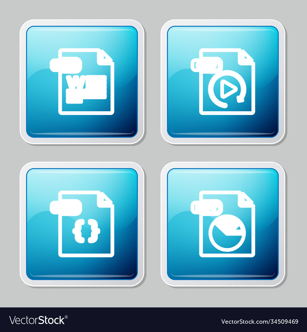 Set line doc file document gif css and ppt icon vector image Set line doc file document gif css and ppt icon