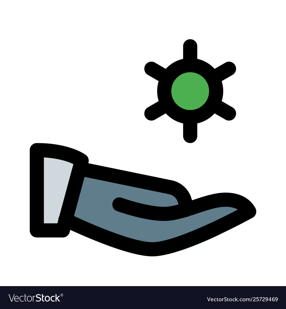 Share setting option with hand and cog symbol