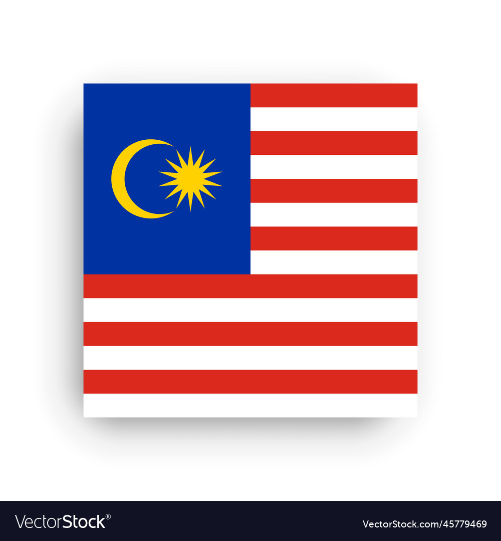 Square flag of malaysia Royalty Free Vector Image