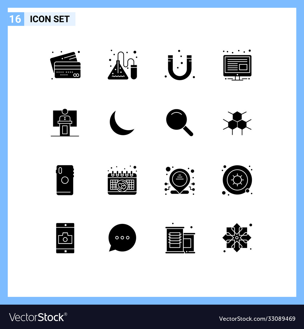 Stock icon pack 16 line signs and symbols