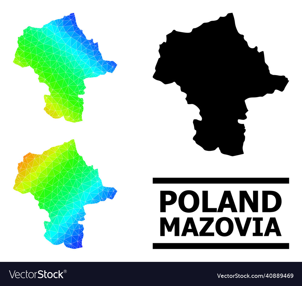 Triangle filled spectral colored map of mazovia