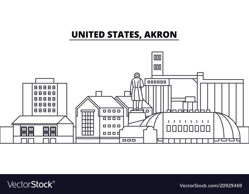 United states akron line skyline