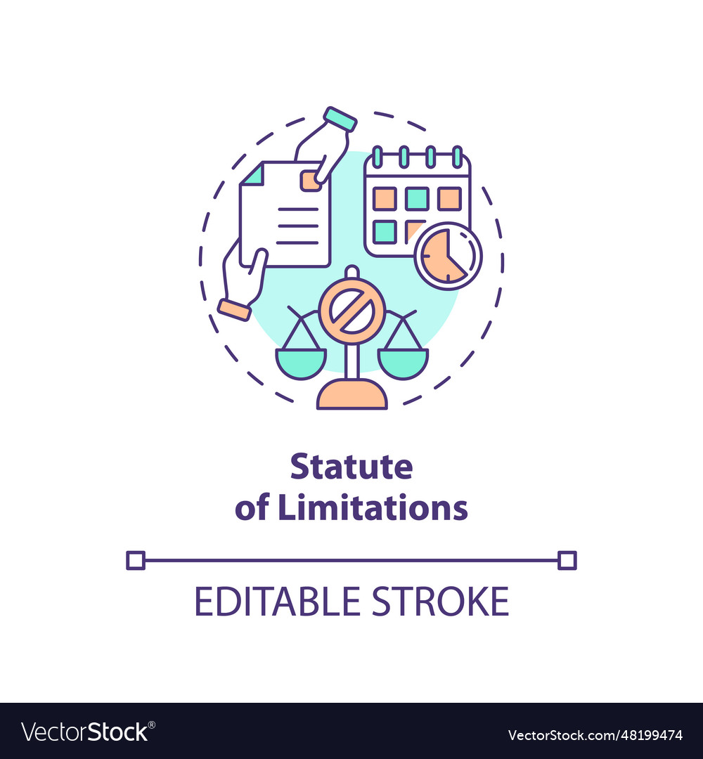 2d customizable statue of limitations line icon vector image 2d customizable statue of limitations line icon