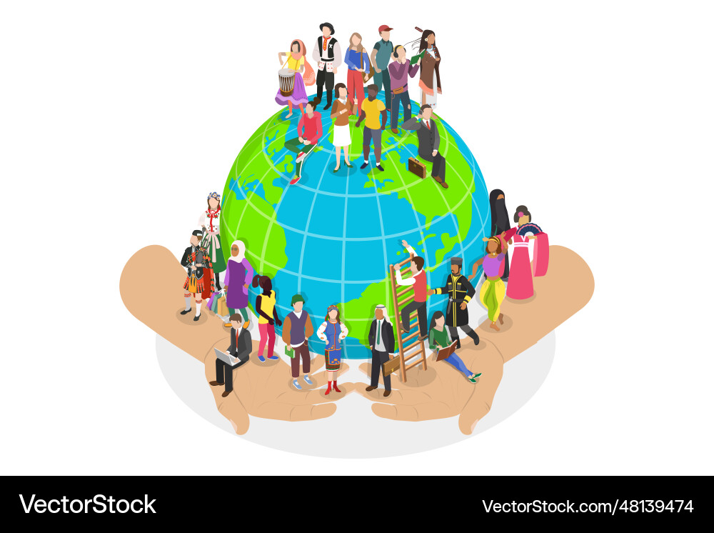 3d isometric flat conceptual Royalty Free Vector Image