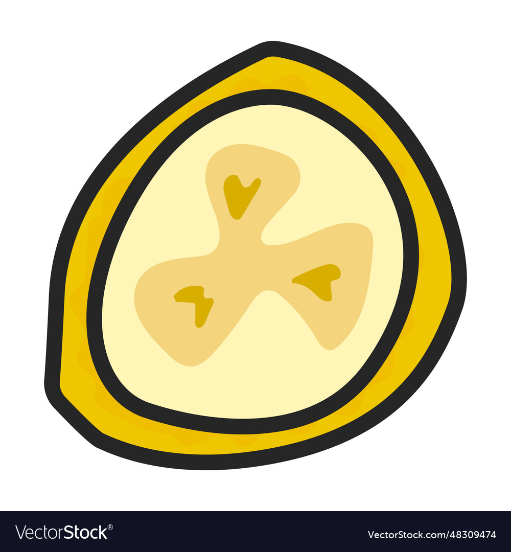 Banana iconcolor logo isoliert auf weiß vector image Banana iconcolor logo isoliert auf weiß