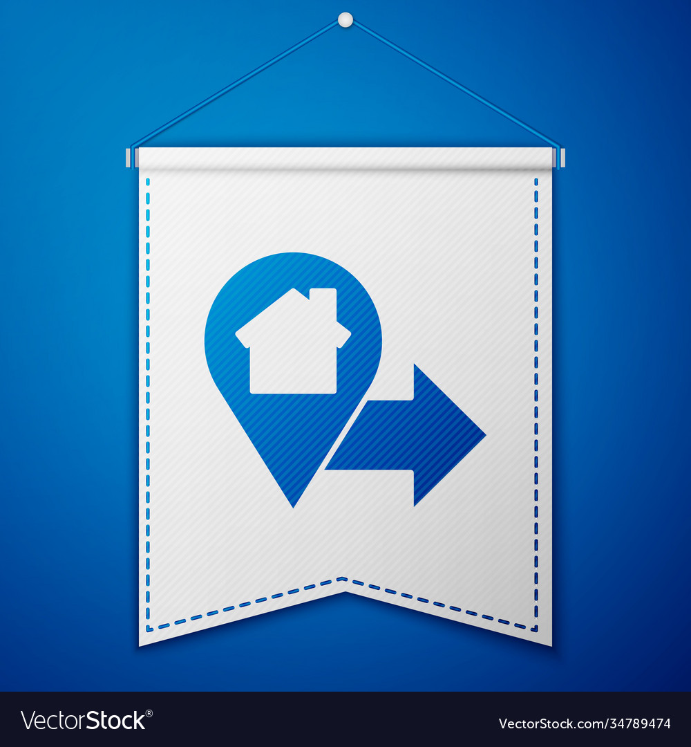 Blue map pointer with house icon isolated on Vector Image Blue map pointer with house icon isolated on