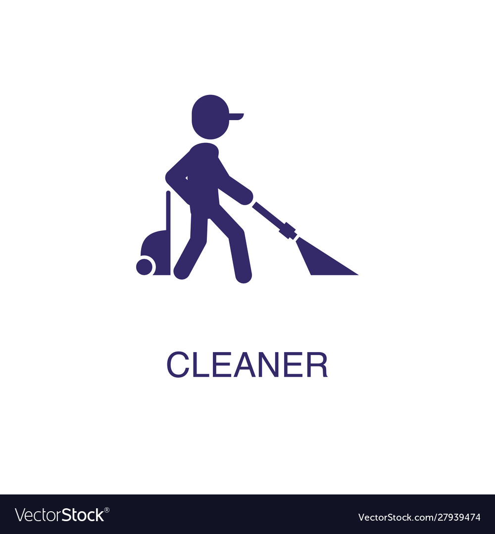 Cleaner element in flat simple style on white