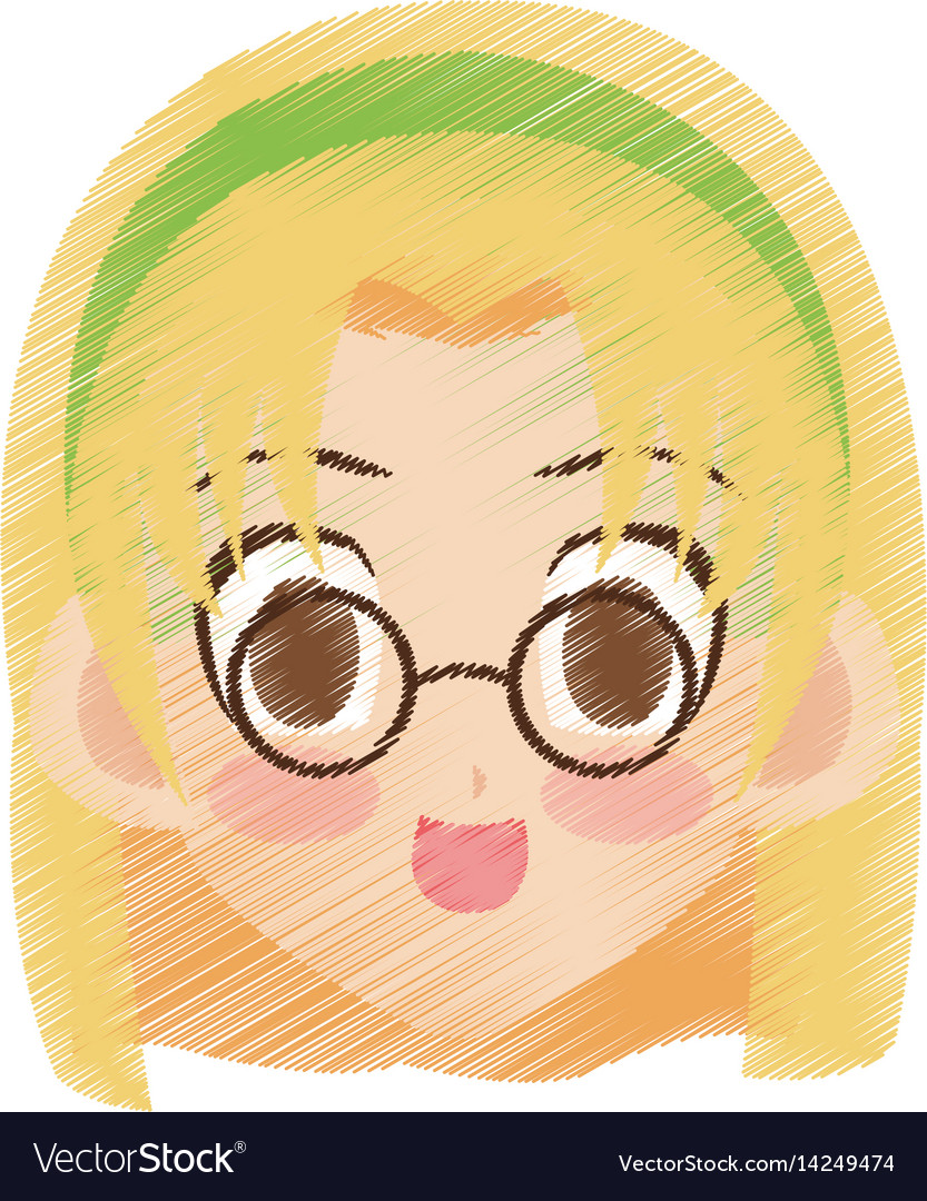 Cute Anime Or Manga Girl Icon Image Royalty Free Vector