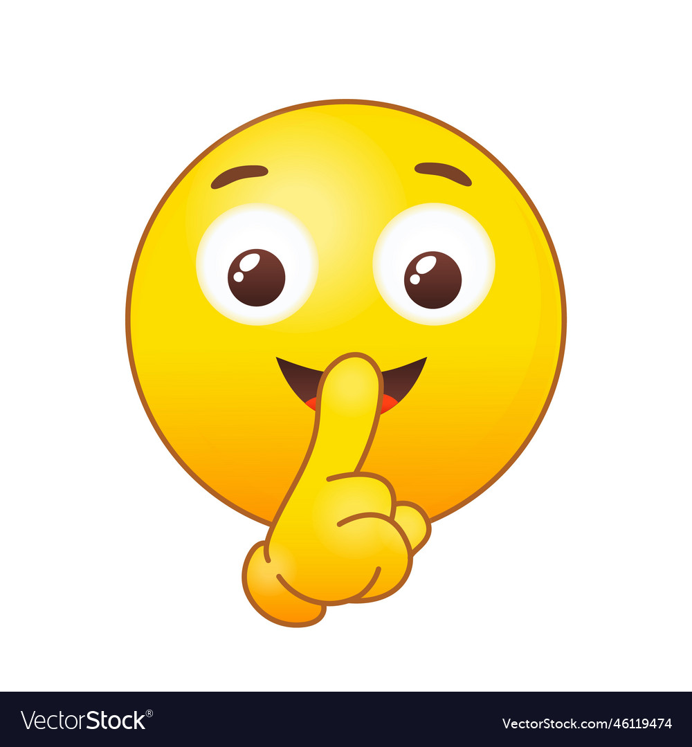 Emoticon Silence Quiet Emoji Shh Gesture Shush Vector Image