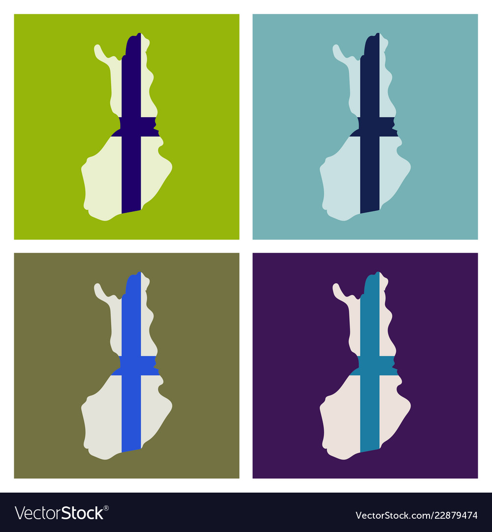 Finland map with shadow effect
