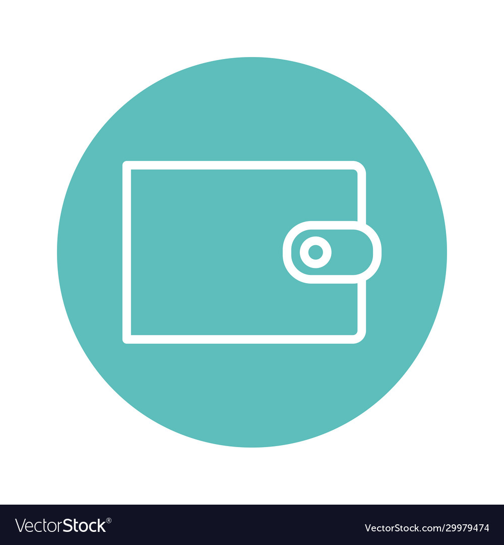 Isolated wallet line and block style icon