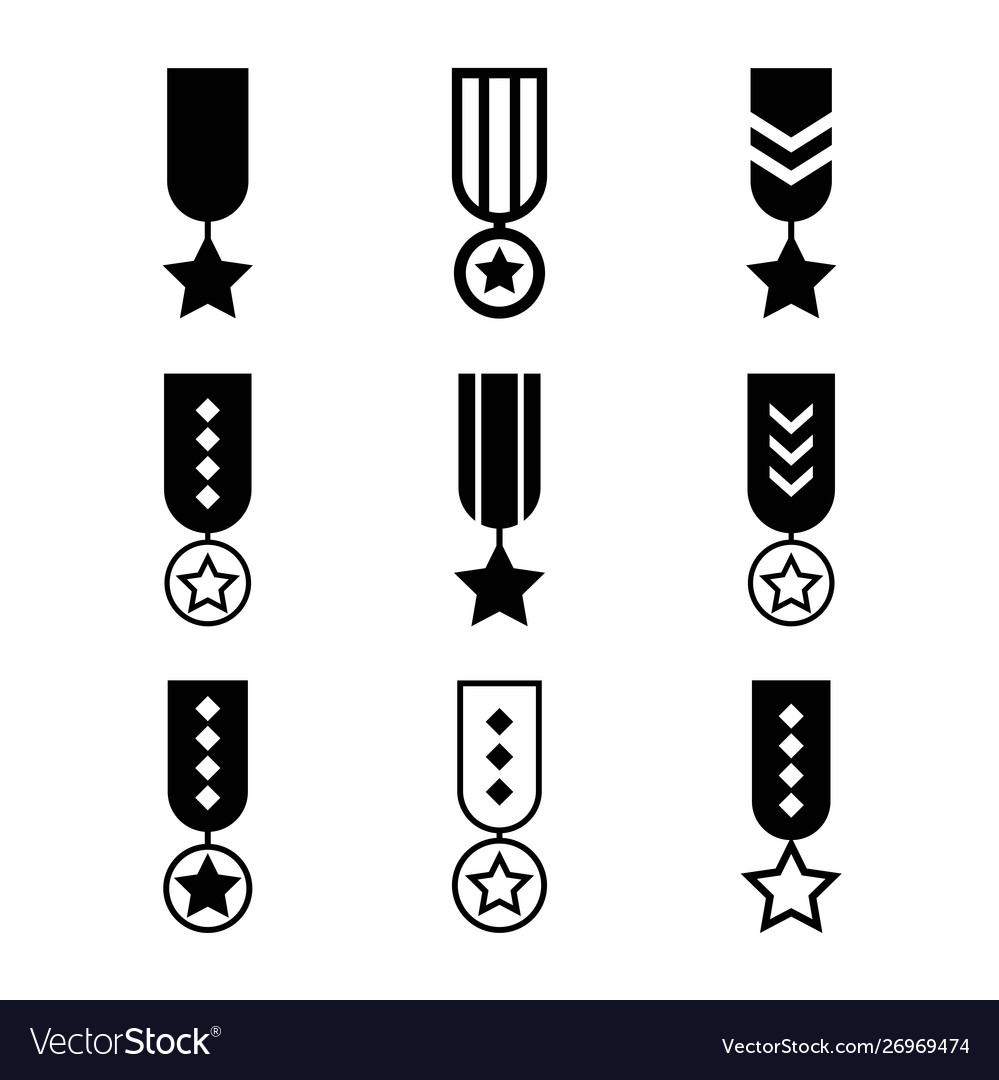 Military rank icon set army insignia symbol Vector Image