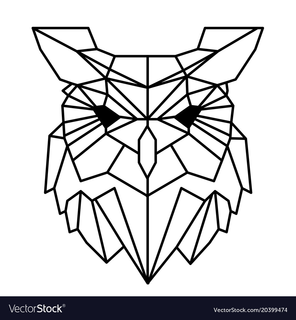 simple geometric owl tattoo